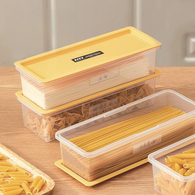 パスタ収納ボックス・食品用・透明・長方形・密閉・プラスチック・業務用|undefined