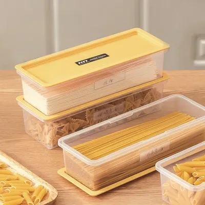 パスタ収納ボックス・食品用・透明・長方形・密閉・プラスチック・業務用