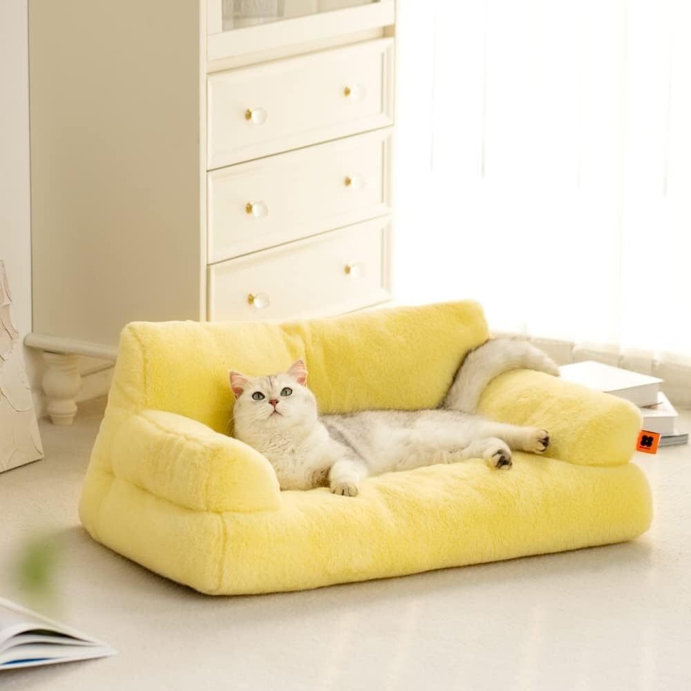 ペット用ソファ・ウサギ毛・洗える・犬用マット・猫用ベッド・犬用ベッド・ソファ型・寝具|undefined
