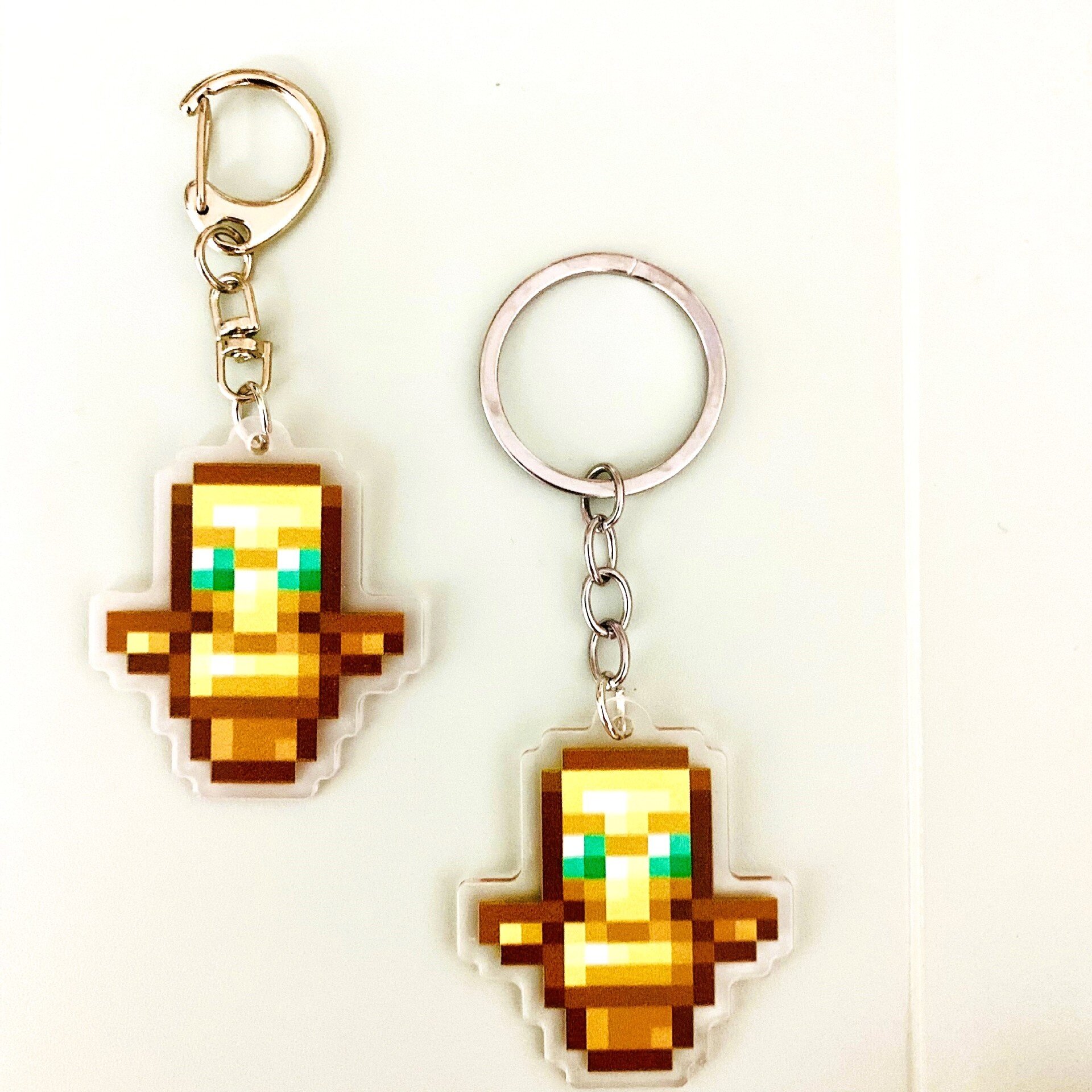 マイクラキーホルダー｜マインクラフトのキーリング・ネザー スター・不死のトーテム・アクリル素材・個性あふれるギフトチャーム|undefined