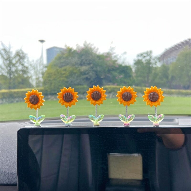 ひまわり｜かわいい・車用インテリア・揺れる・癒し・フレッシュ・花・センターコンソール・バックミラー・装飾品|undefined