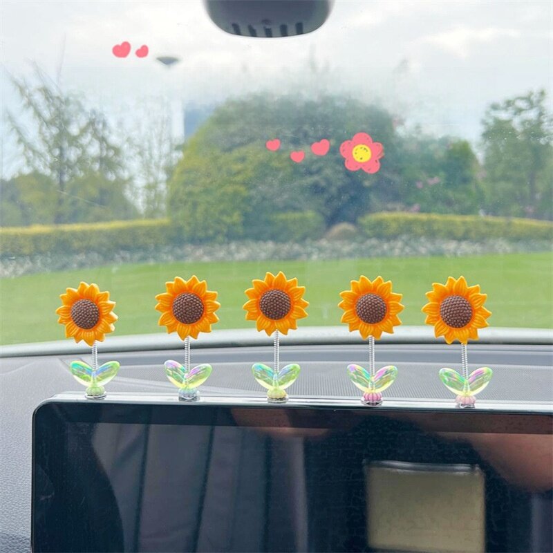 ひまわり｜かわいい・車用インテリア・揺れる・癒し・フレッシュ・花・センターコンソール・バックミラー・装飾品|undefined