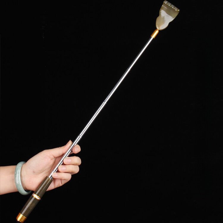 牛角伸縮かゆかゆ掻き・皮膚用・ステンレス製・持ち運び便利・不求人|undefined