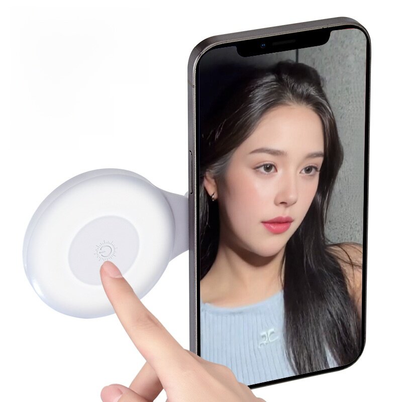 スマホ用マグネット式補光ライト｜自撮り・美肌効果・ポータブル・ミニサイズ・スタンド付き|undefined