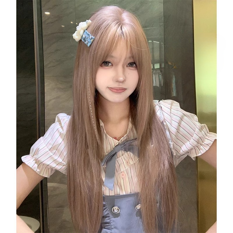 ロングウィッグ・層次調整・ピンクブラウン・全頭カバー・若返り効果・女団風・ティラミスケーキ|undefined