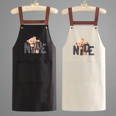前掛け｜防水・防油・エプロン・家庭用・キッチン・カフェ・飲食・作業服・かわいい・クマ柄