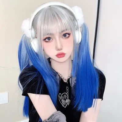 ウィッグ｜ヘアカバー・原宿・クール・ロリータ・ソフト・コスプレ・グラデーション・ロング・ストレート