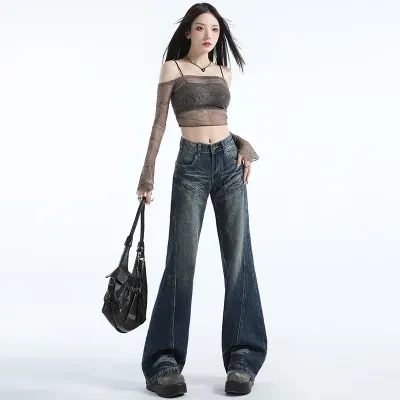 吉 デニムパンツ｜ファッション・レディース・秋用・アメリカンヴィンテージ・フレア・ハイウエスト・ロング丈・クラシックスタイル