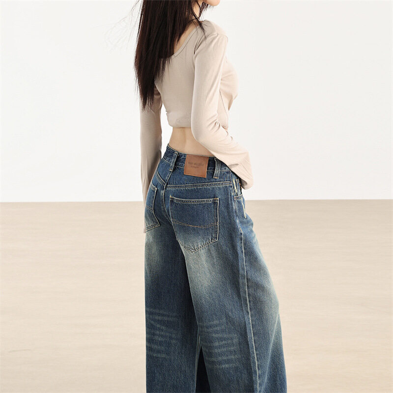 ワイドパンツ｜ファッション・レディース・ハイウエスト・スリム効果・デニム・秋用・カジュアル・薄手|undefined