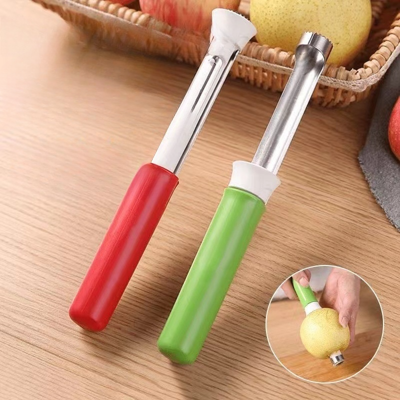 伸縮式フルーツコア抜き器｜リンゴ・梨・ステンレス製・果実芯抜き・2in1・フルーツ皮むき器|undefined