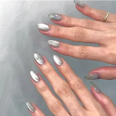 QIHENG-NAIL 【30枚】ネイルチップ｜猫目・おしゃれ・リボン・シンプル・美白効果・耐久性・取り外し可能
