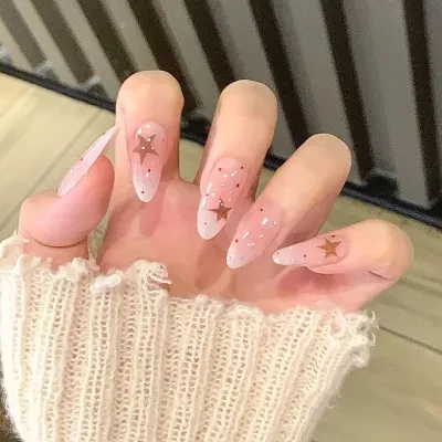 【24枚】ネイルチップ｜可愛い・星柄・ドット・グラデーション・スイート・取り外し可能