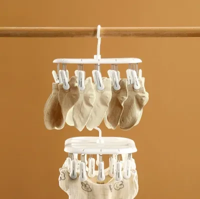 衣類干しラック｜家庭用・靴下干しラック・学生寮・子供用・多機能・風防・多クリップ・下着