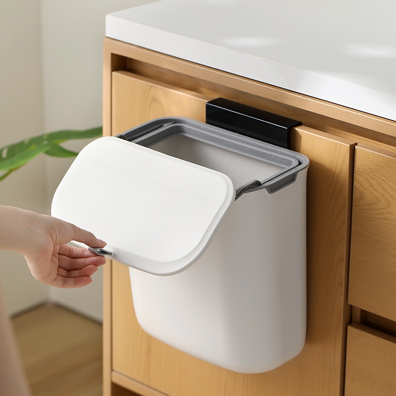 キッチン用ゴミ箱｜フタ付き・吊り下げ式・家庭用・キャビネットドア取り付け・生ゴミ用・便利|undefined