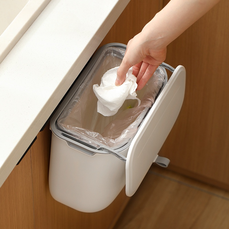 キッチン用ゴミ箱｜フタ付き・吊り下げ式・家庭用・キャビネットドア取り付け・生ゴミ用・便利|undefined