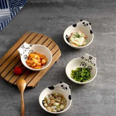 陶器｜手描き・釉下彩・デザートボウル・フルーツサラダボウル・メニュー付き・ハンドル付き