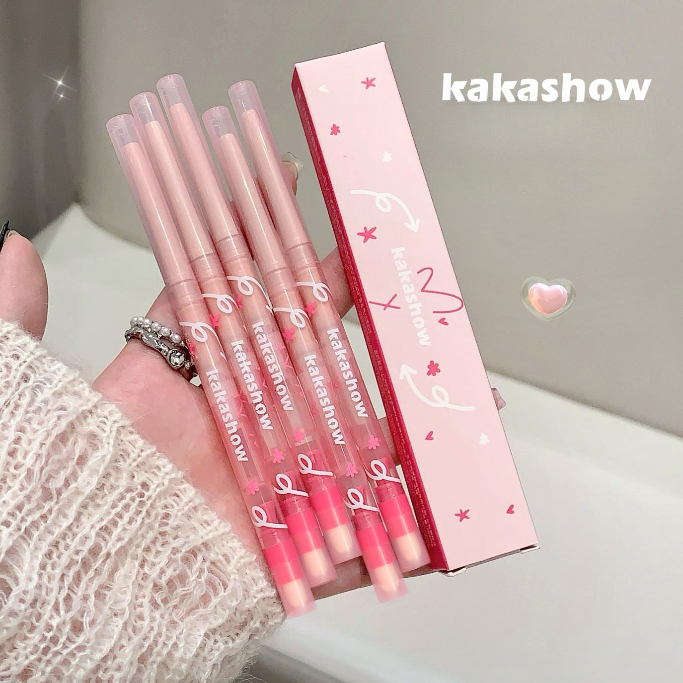 kakashowリップライナー｜滑らか・繊細・唇型を描く・リップブラシ付き・鉛筆削り付き|undefined
