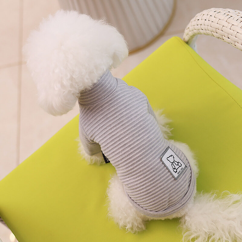 ペット服｜犬猫用・フィット・ルームウェア・四足・小型犬・着脱便利・ストライプ柄|undefined