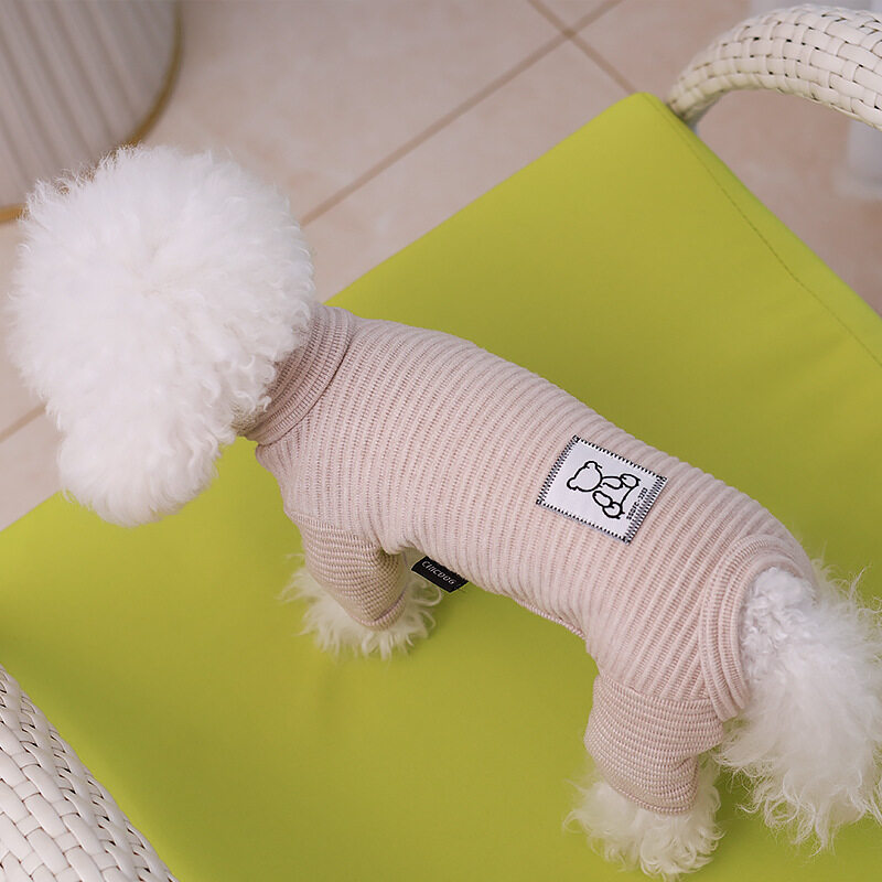 ペット服｜犬猫用・フィット・ルームウェア・四足・小型犬・着脱便利・ストライプ柄|undefined