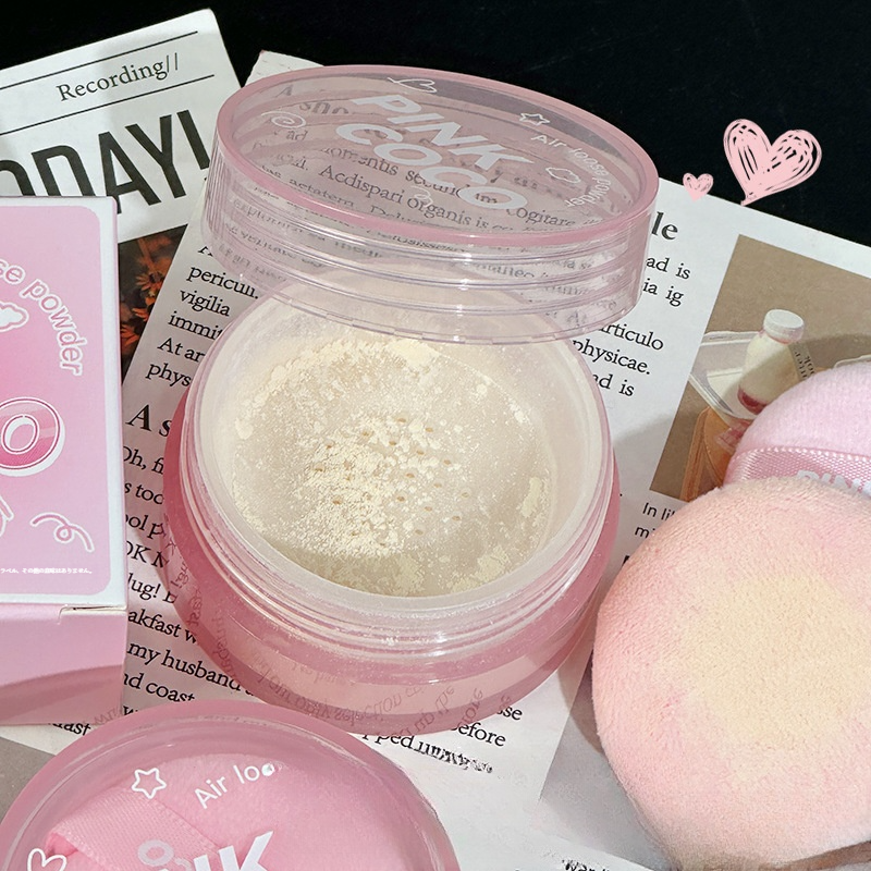 PINKCOCOルースパウダー｜エアリー・長持ち・カバー力・皮脂コントロール・明るく見せる・防水・汗に強い・白浮きしない・フェイスパウダー|undefined