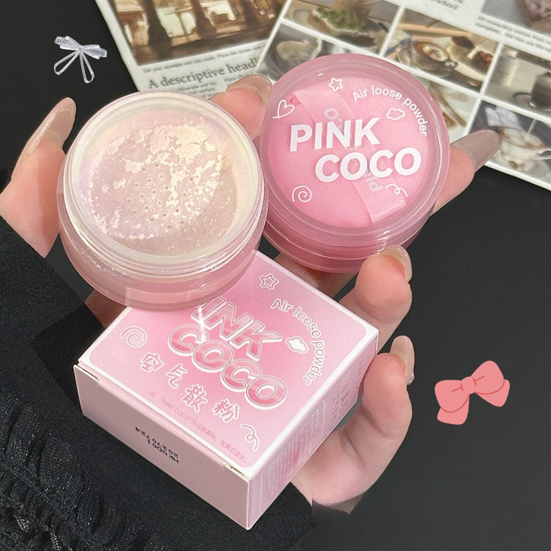 PINKCOCOルースパウダー｜エアリー・長持ち・カバー力・皮脂コントロール・明るく見せる・防水・汗に強い・白浮きしない・フェイスパウダー|undefined