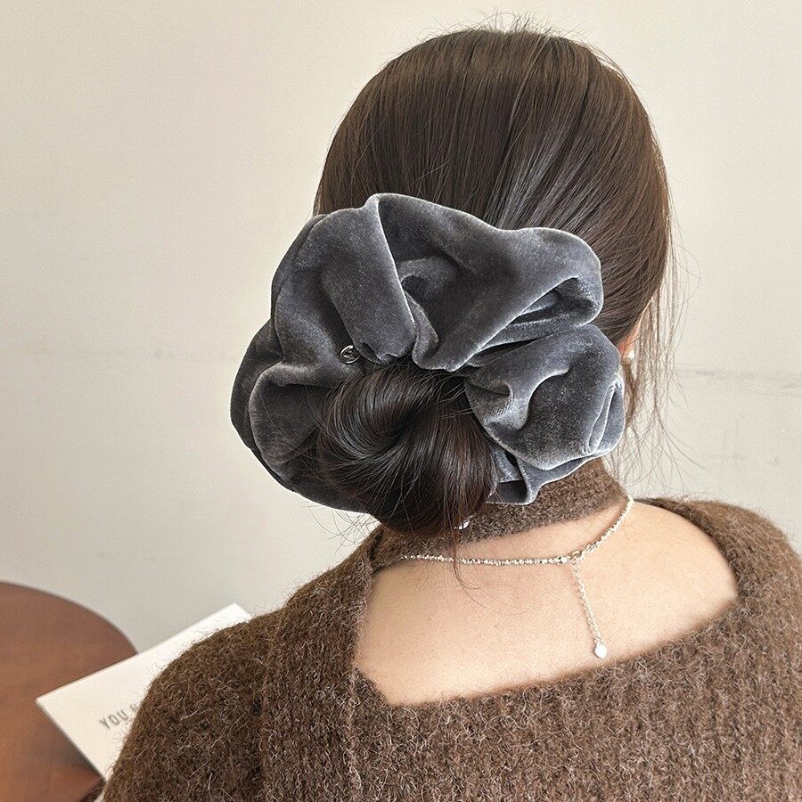 ヘアアクセサリー｜レトロ・レディース・ファッション・ベルベット・ルーズ・低いポニーテール|undefined
