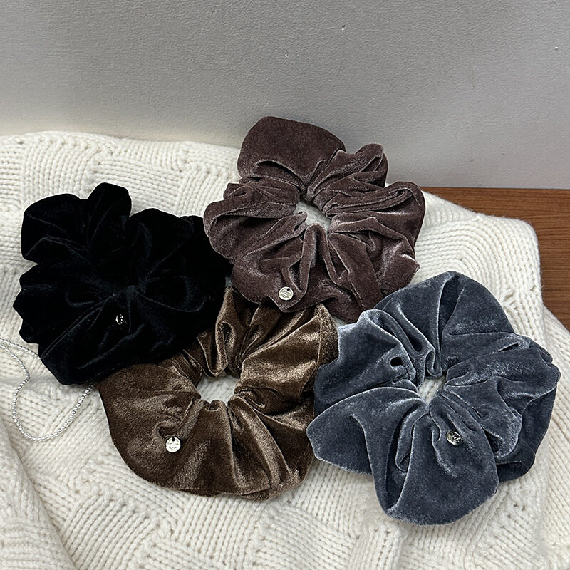 ヘアアクセサリー｜レトロ・レディース・ファッション・ベルベット・ルーズ・低いポニーテール|undefined