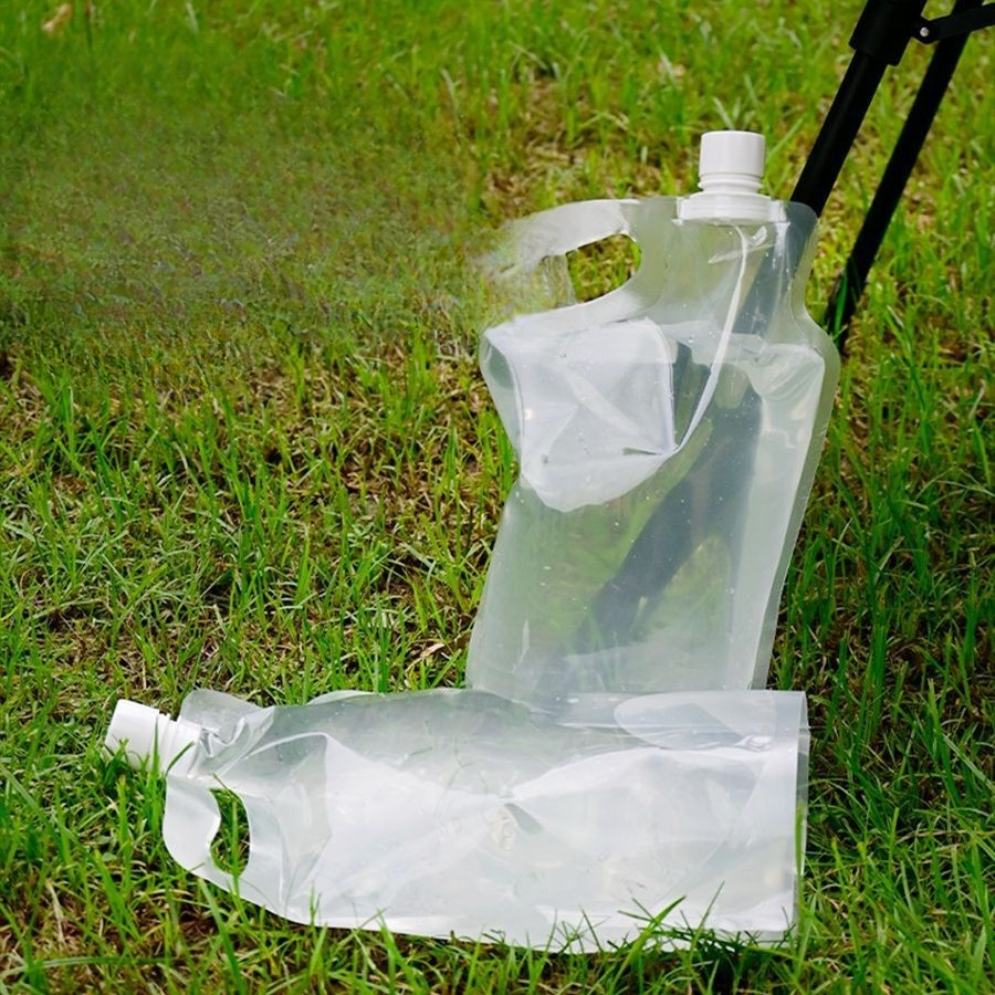 水袋｜【2個】アウトドア・キャンプ用・2L・折りたたみ・透明・飲料用・折りたたみ式・水筒|undefined