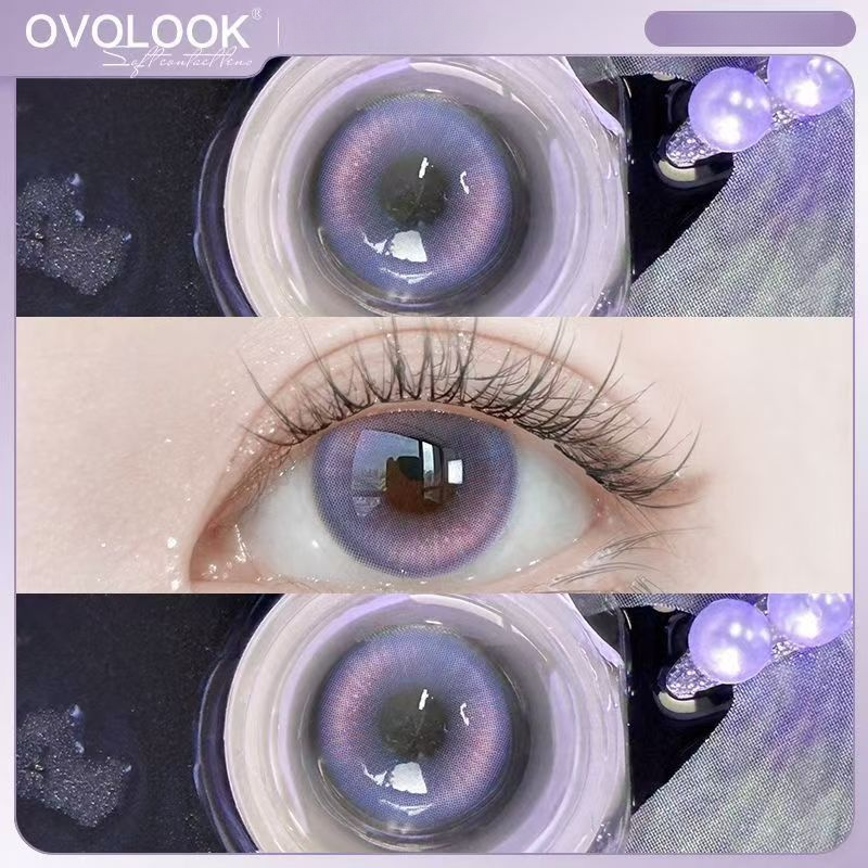 OVOLOOKカラコン｜2枚入り・コンタクトレンズ・紫色・新作・半年使用・直径・近視用・度あり・度なし|undefined