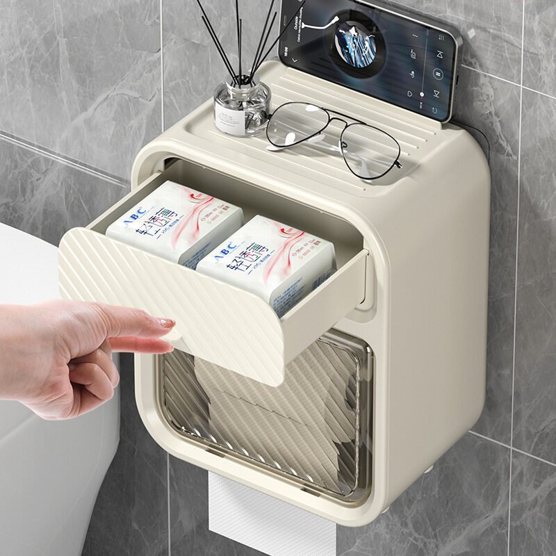 トイレットペーパーケース｜壁掛け式・防水・穴あけ不要・収納・ティッシュホルダー・便利|undefined
