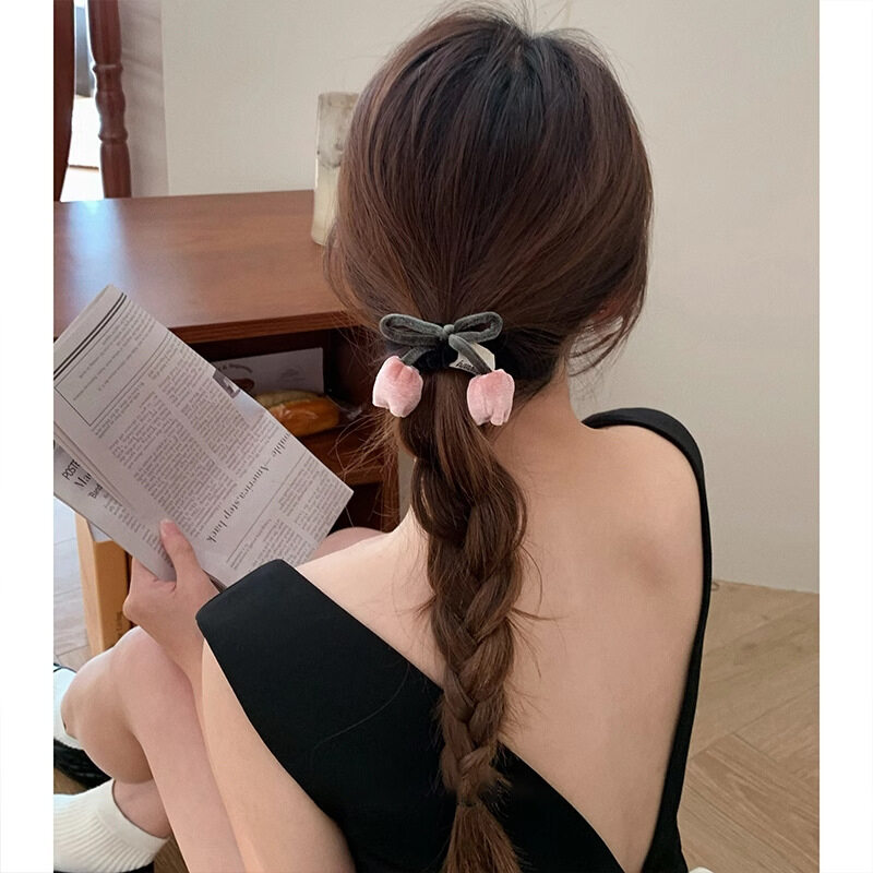ヘアアクセサリー｜シルク・ベルベット・チューリップ・フラワー・レトロ・ガーリー|undefined