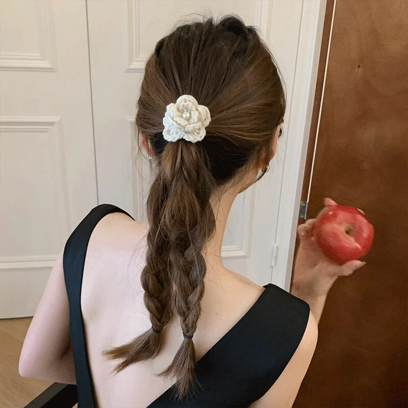 ヘアゴム｜ニット・可愛い・カジュアル・パール・ヘアアクセサリー|undefined