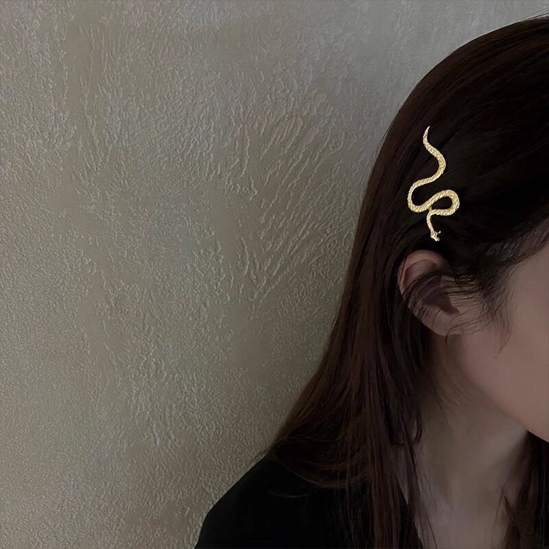ヘアアクセサリー｜ダークスタイル・クール・シルバー・ヘビ型・バンスクリップ・サイド・ヘアピン|undefined