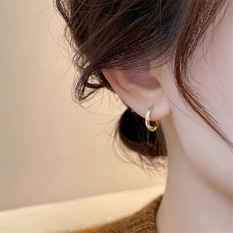 ピアス｜アクセサリー・シンプル・ゴールド・フープ・デザイン感・通勤|undefined