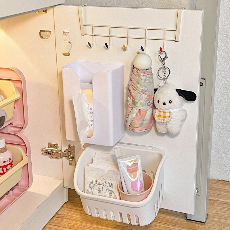 深型キャビネット収納｜両面フック・収納ボックス・学生寮用・大容量・本・お菓子・雑貨・便利アイテム|undefined