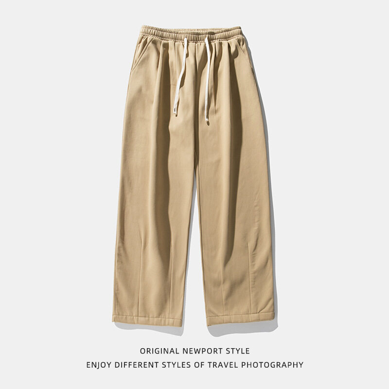 パンツ｜プリーツデザイン・裏起毛・秋用・ヴィンテージ風・ロング・ドレープ感・ゆったり・カジュアル|undefined