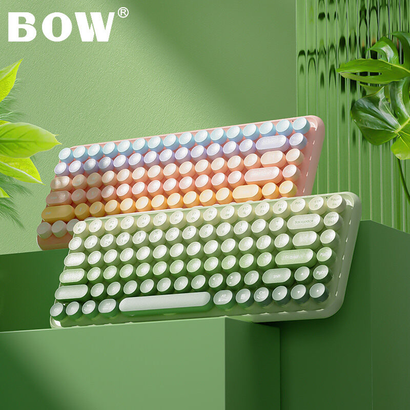 【BOW 】ワイヤレスキーボード・グラデーションカラー・薄型・軽量・ポータブル・オフィス用・タイピングに最適・ファッション性あり|undefined
