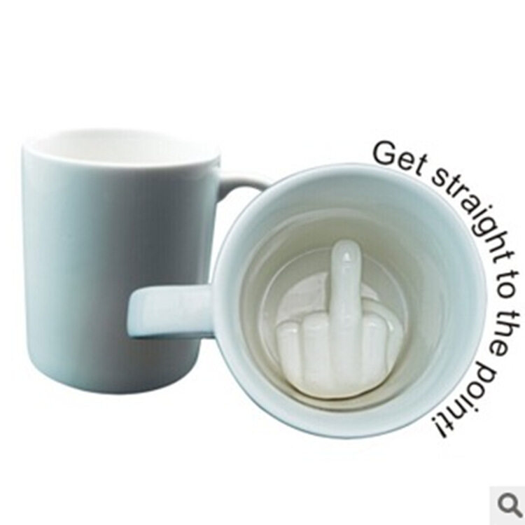 指先カップ｜陶器製・マグカップ・中指デザイン・コーヒーカップ・ユーモア・面白い|undefined
