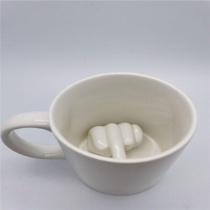 指先カップ｜陶器製・マグカップ・中指デザイン・コーヒーカップ・ユーモア・面白い|undefined