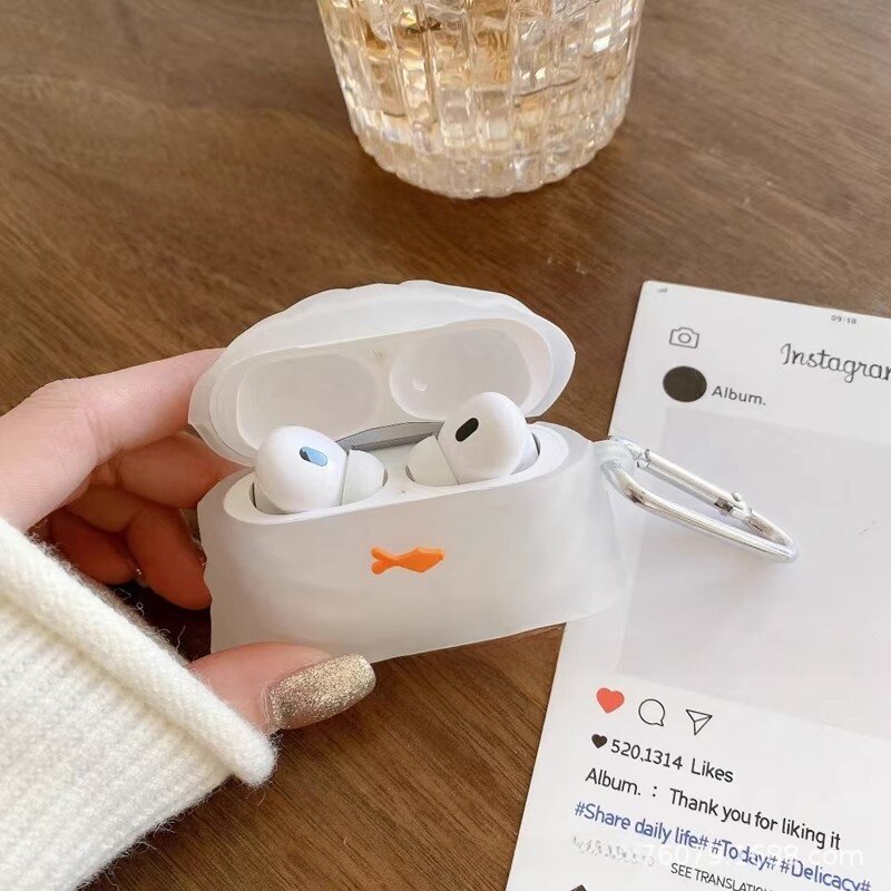 AirPodsPro用透明バッグ・airpodsケース・金魚airpods4・保護カバー・Bluetoothイヤホン・シリコン|undefined