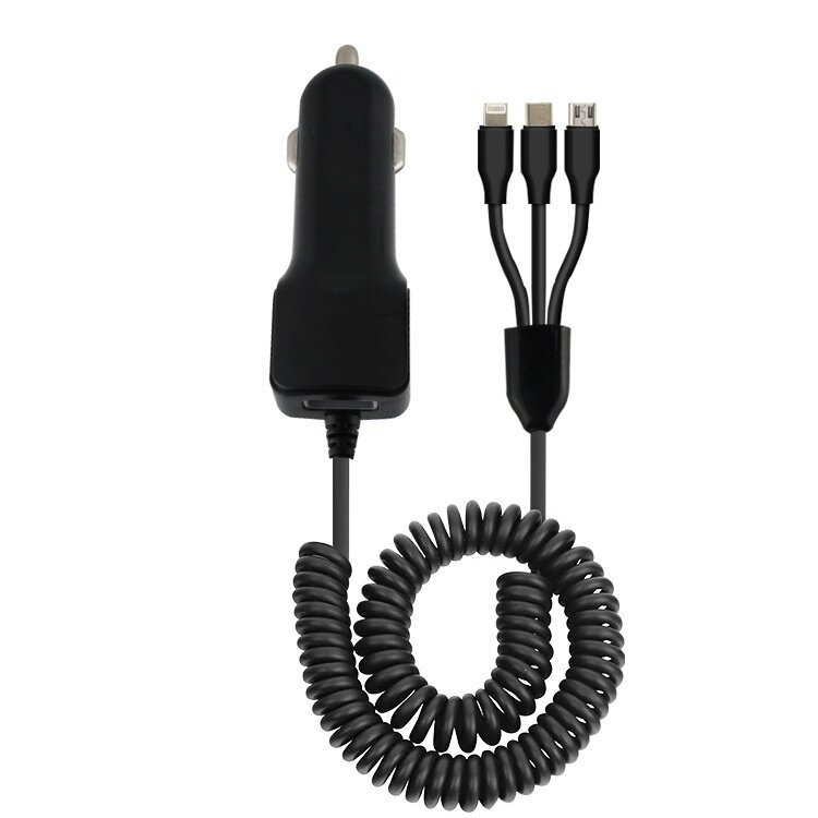 新型ダックビル・3ポート・車載充電器・2.1A・スマートフォン・急速充電・USBケーブル付属|undefined