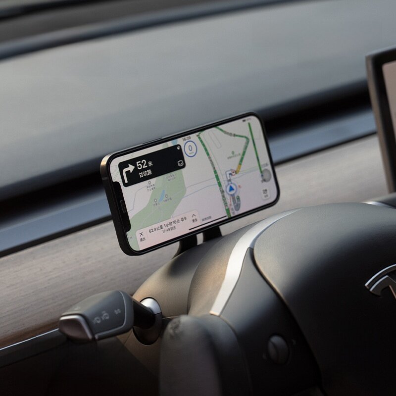 マグネット式スマホスタンド・テスラ車対応・ワイヤレス充電・ハンドルナビゲーション用・便利・スタイリッシュ|undefined