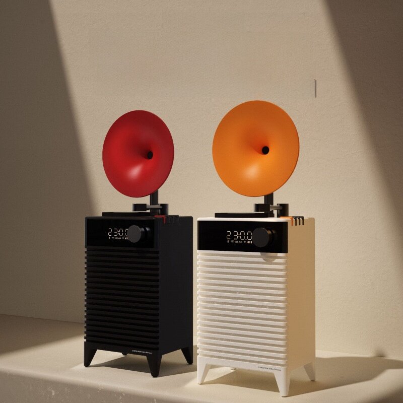 【Art Deco】Bluetoothスピーカー｜モダン・デスクトップ・レトロ時計・ミニ・ポータブル・多機能・カードスロット付き|undefined