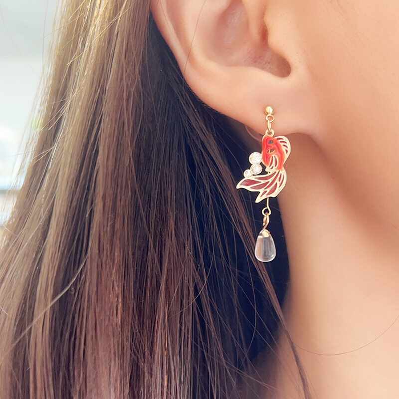 ピアス｜アクセサリー・デザイン感・可愛い・金魚・イヤリング・クリップ・ピアス|undefined