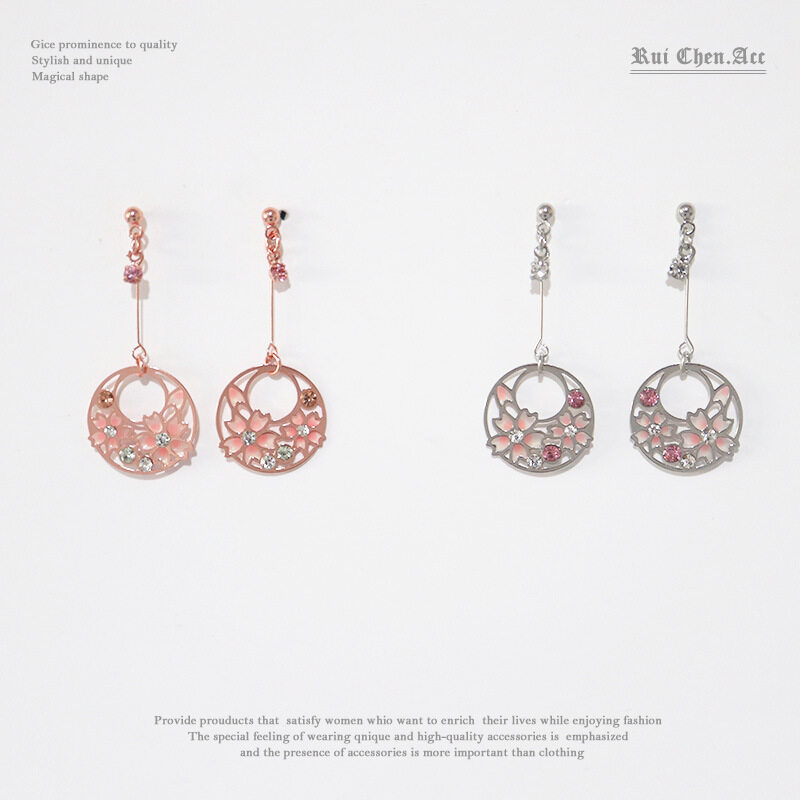 ピアス｜アクセサリー・イヤリング・桜・エナメル・S925シルバー・ノンホール・クリップタイプ|undefined