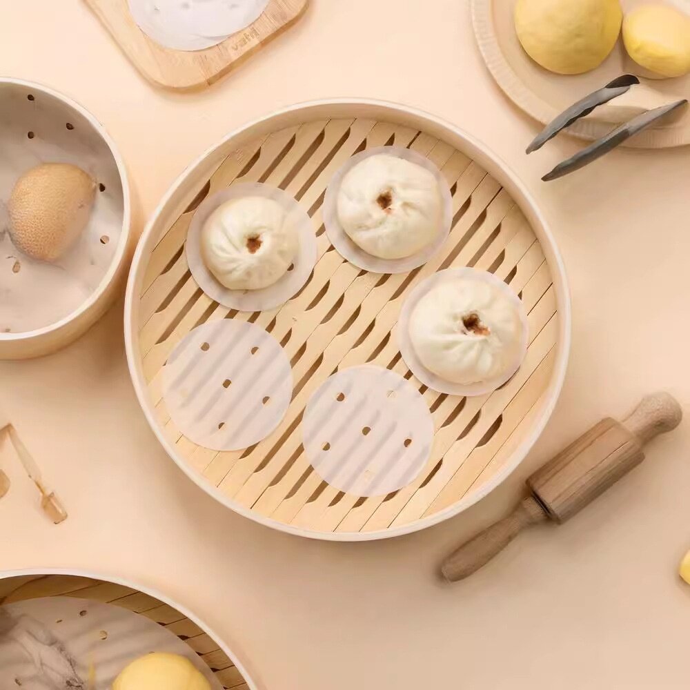 蒸し器用ペーパー｜食品用・使い捨て・ノンスティック・家庭用・肉まん・まんじゅう・シリコンオイルペーパー・便利・サイズ選択可能|undefined