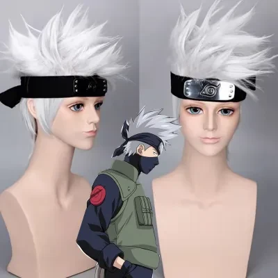 ウィッグ｜アニメ・旗木カカシ・コスプレ・パフォーマンス用・シルバーグレー・ショートヘア・反り上がり