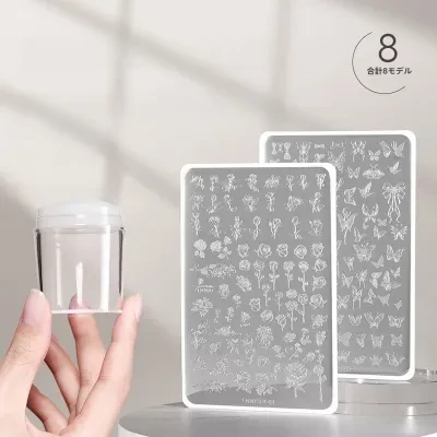 Orange.Nail ネイルプリントスタンプ｜透明シリコン・蝶・クリスマス柄・ネイルポリッシュ・転写テンプレート・ツール