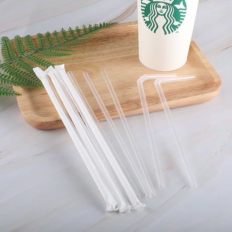 使い捨てストロー｜曲がる・個別包装・平口・食品用・プラスチック・PP・透明|undefined