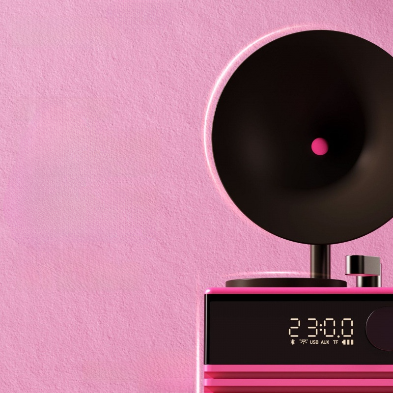 【Art Deco】Bluetoothスピーカー｜モダン・デスクトップ・レトロ時計・ミニ・ポータブル・多機能・カードスロット付き|undefined